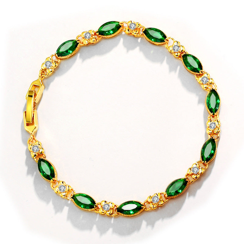 Wholesale Alloy Fashionable Retro Imitation Ruby Bracelet